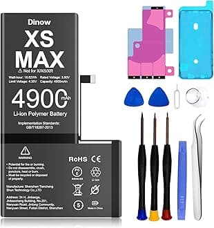 Battery for iPhone XS Max, 4900mAh High Capacity Li-ION Polymer Replacement Battery Compatible with iPhone XS Max, Internal Battery for iPhone XSMAX with Replacement Tool Kit