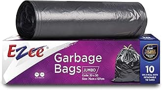 Ezee Black Garbage Bags for Dustbin/Trash Bags | 40 Pcs | Jumbo 30 X 50 Inches | 10 pcs x Pack of 4