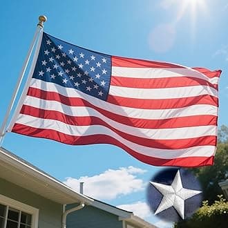 2.5x4 Ft American Flag,American Flags For Outside,Embroidered Stars Best,Long Lasting All Weather Brass Grommets
