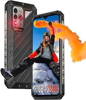 UlefonePower Armor 19 Rugged Smartphone, 17GB+256GB, 9600mAh, 108MP Main Camera, Multi-Use Temperature Measurement, MTK Helio G99, 6.58” FHD+, QI 15W Wireless Charging, 66W Fast Charge, GPS