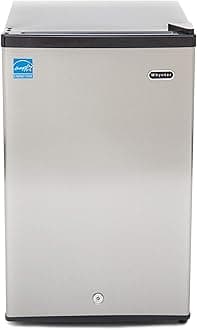 Upright Freezer with Lock, 3 Cu. Ft. Small Freezer Mini Freezer for Bedrooms, Dorms, Garages, Offices CUF-301SS, Stainless Steel, Energy Star