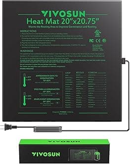 VIVOSUN Durable Waterproof Seedling Warm Heat Mat Warm Hydroponics Heat Pad 20"x20" MET Standard