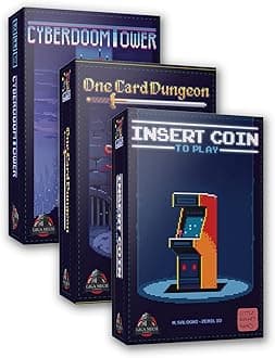 Giga Mech Games The Blue Collection - A Collection of Three Micro Games - One Card Dungeon, Insert Coin to Play, and Cyberdoom Tower