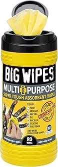 BIG WIPES Heavy Duty Industrial Textured Scrubbing Wipes (80 Count (Pack of 1), Multi-Purpose)