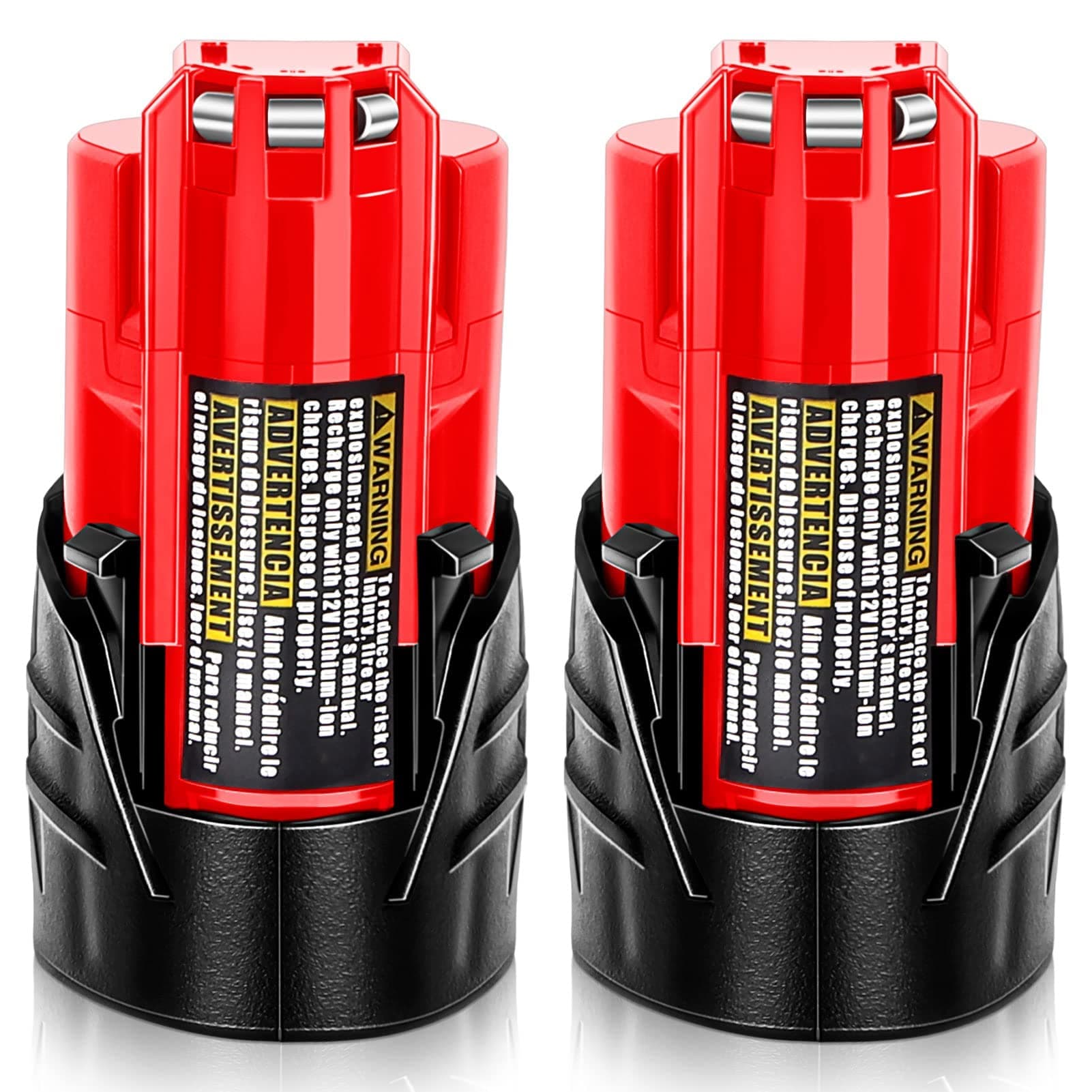 2 Pack Upgraded Version 3.0Ah 12V Replacement for Milwaukee M12 Battery Lithium 48-11-2401 48-11-2402 48-11-2411 48-11-2420 48-11-2440 Cordlees Power Tools