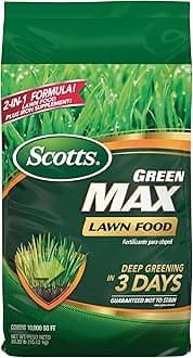 Green Max Lawn Food - Lawn Fertilizer for Grass Plus Iron Supplement, 10,000 sq. ft., 33.33 lbs.