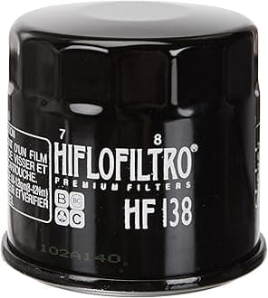 HiFloFiltro HF138 Black Standard Premium Oil Filter, Single