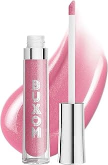 Full-On Plumping Lip Polish, Tinted Lip Plumper Gloss with Peptides & Vitamin E, High-Shine Lip Gloss that Nourishes, Vegan, BM Elizabeth (Pink Shimmer)