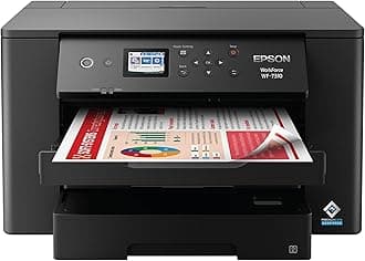 Epson Workforce Pro WF-7310 Wireless Wide-Format Printer with Print up to 13" x 19" Auto Double-Sided Printing max 11" x 17", 500-sheet Capacity, 2.4" Color Display, Smart Panel App - Black