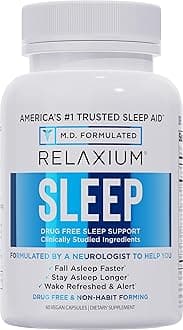 - Relaxium Sleep Aid – Professional Strength Formula for Adults | 5mg Melatonin, Magnesium Glycinate, Valerest & Ashwagandha | Non-Habit Forming Sleep Support | 60 Capsules, 30-Day Supply
