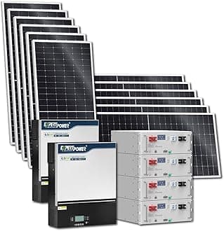 ExpertPower 20KWH 6480W 48V Solar Power System Kit | LiFePO4 48V 400Ah Battery, 6480W Solar Panels, 13KW Hybrid Solar Inverter, Dual 120A MPPT Controller | Off Grid, Residential, Home, Cabin, Back Up