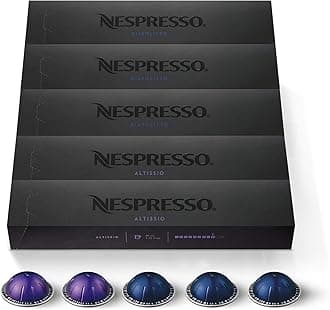 Nespresso Capsules Vertuo, Espresso Variety Pack, Medium and Dark Roast Espresso, 50-Count Espresso Pods, Brews 1.35oz.