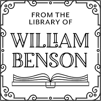 ExcelMark Personalized Book Embossers & Stamps - Personalize a Book Embosser, Wood Stamp, or Self-Inking Mount (Deco Border, Square)