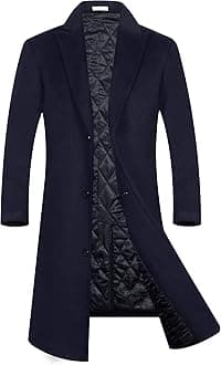 APTRO Men's Luxury Full Length Trench Coat Long Wool Overcoat Winter Windbreaker