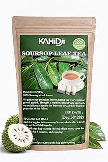 Premium SOURSOP GRAVIOLA GUANABANA Leaf Tea Bags, 100% Pure from Soursop Leaves, Handmade, Made With Natural Materials- 30 Tea Bags, Free Sugar/Caffeine.