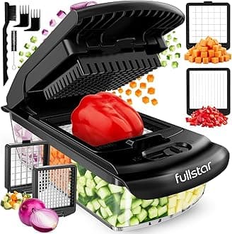Fullstar The Original Pro Chopper - Vegetable Chopper and Dicer, Food Chopper with Container, Fruit Cutter, Kitchen Gadgets & Gifts, Home Essentials (2 in 1, Black)
