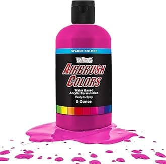 Opaque Hot Pink Acrylic Special Effects Airbrush Paint - 8oz Ready to Spray Air Brush Paint for Nails, Models, Fabric - Water-Based Air Brush Painting