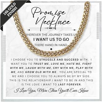 Promise Necklace For Him - Cuban Chain Necklace, 6mm Thick, To My Man Boyfriend, Husband, Fiance, BF Gift Ideas, Message Card + Gift Box Included