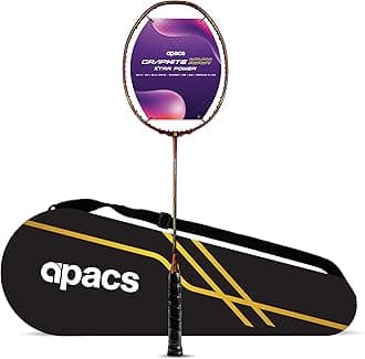 Apacs Graphite 1001 Xtra Power (36LBS, Power Frame with 100% Japanese Graphite) Badminton Racket with Full Cover (Red)