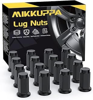 MIKKUPPA 10x1.25 Lug Nuts - 16 Pack Black Flat Seat ATV & UTV 14mm Hex Lug Nut- Replacement for Honda, Suzuki, Arctic Cat, KTM, Yamaha, Can Am, Polaris and Can Am Commander UTV w/Flat Seat Rims
