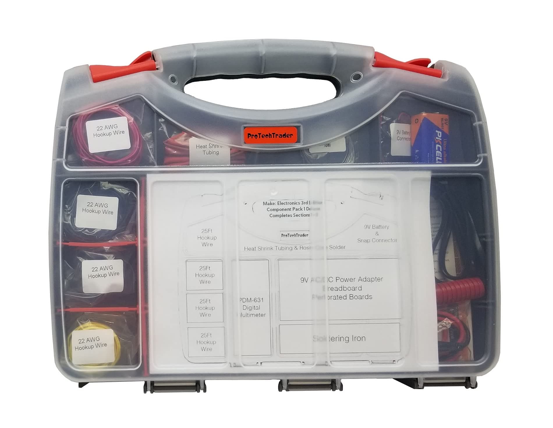 ProTechTrader Make: Electronics Third Edition Kit 1 Deluxe - Beginner, Intermediate, & Advanced (Teen - Adult) Component Pack That Follows The Experiments in Make: Electronics 3rd Ed by Charles Platt