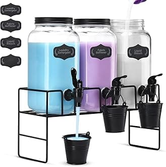 GADFISH Liquid Laundry Detergent Dispenser 2.2L Clear Glass Jar Fragrance Free Capacity 2.2L Heavy Duty Soft on Fabrics