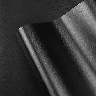 LXCREAT Refrigerator Appliance Wraps Peel and Stick Wallpaper Black Metallic Brushed Stainless Steel Contact Paper Heat Resistant Self-Adhesive Wallpaper for Dishwasher Oven 15.7" X 78.7"