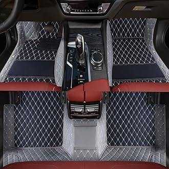 Custom Personalized Floor Mats for Cars，Luxury Full Coverage All Weather Car Floor Mats，Anti-Slip Leather Car Mat Set ，Custom Floor Mats for 99% of Cars, Trucks & SUVs (3D Gray and Black)
