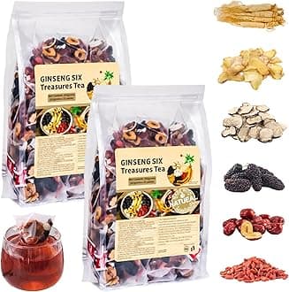 Ginseng & Mulberry Herbal Tea, Turmeric Kidney Tea Formula Ginseng Eight Treasure, 8 Natural Herbal Mulberry Formula for Men & Women, 30 Tea Bags (2)