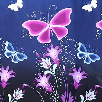 Mengersi Butterfly Four Corner Post Bed Curtain Canopy Mosquito Net for Girls Adults Kids (Queen, Blue)