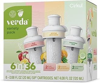 Verda Antioxidants, Stevia, and Vitamin B Flavor Water Variety Pack, Makes 36 Drinks, No Sugar, Zero Calorie Drink Mix, (2 Orange Pineapple, 2 Fruit Medley, 2 Cucumber Lime)