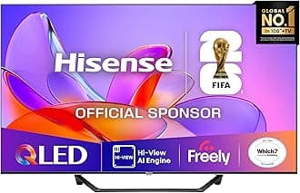 Hisense 43" 43A7QTUK QLED Smart AI TV - 4K Direct Lit Viewing, Quantum Dot Colour, Hi-View AI Engine, Dolby Vision, Dolby Atmos with with Freely, Disney +, YouTube, Netflix
