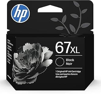 67XL Black High-Yield Ink Cartridge | Works with DeskJet 1255, 2700, 4100, Envy 6000, 6400 Series | Eligible for Instant Ink | 3YM57AN | Packaging May Vary