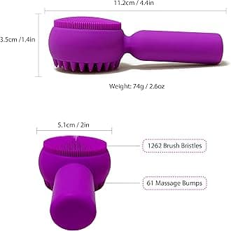 2 PC Silicone Facial Cleansing Brush 2 in 1 Facial Scrubber Manual Exfoliatin...