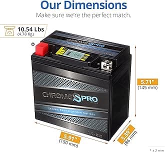 Chrome S Pro YTX14-BS iGel High Performance - Rechargeable Replacement Maintenance Free - Sealed AGM Motorcycle Battery