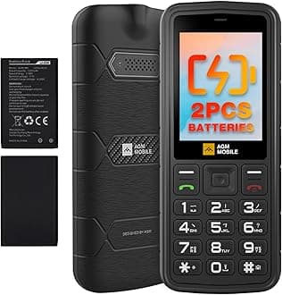 M9 4G Rugged Mobile Phone, Basic Feature Cellphone, Large Button, IP68/IP69K Waterproof, Drop-Proof, Large Fonts, Fast Dialling, 3 Card Slots, FM Radio, Torch, 2 X 1000mAh Battery