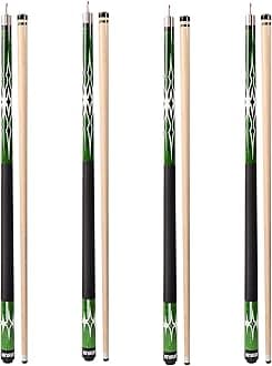 GSE Games & Sports Expert 58" 2-Piece Canadian Maple Hardwood Billiard Pool Cue Sticks for Men/Women, House or Commercial/Bar Use (Several Colors, Weight 18oz, 19oz, 20oz, 21oz Available)