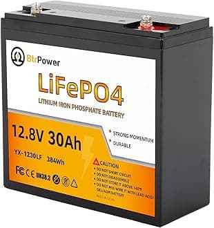 12V 30Ah LiFePO4 Lithium Battery, Built-in 30A BMS, 4000+ Cycles,12V 30Ah LiFePO4 BatteryGreat for Trolling Motor, Power Wheelchairs, Replacement of 12V 35AH SLA Battery
