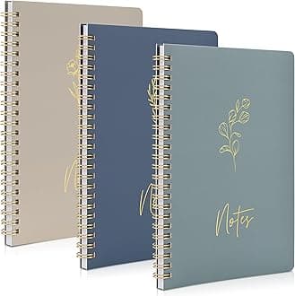 ZICOTO Aesthetic Spiral Notebook Set of 3 For Women - Cute College Ruled 8x6 Journal/Notebook with Large Pockets And Lined Pages - Perfect Supplies to Stay Organized at Work or School