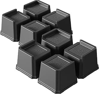 Bed Risers 3 Inch Heavy Duty 8 Pack L-Shaped Bed Furniture Elevators 1,500 lbs Oversized Lifts Up Riser for Sofa and Table