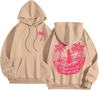 Pink Puff Graphic Hoodies for Teen Girls Kids Womens Cute Letter Print Casual Preppy Sweatshirts Oversized Long Sleeve Y2K Streetwear Tops Pullover