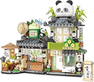 - Street View Tea Shop Mini Building Blocks, MOC Creative Building Toys Cute Panda Animals Building Set for Girls 6-12, Simulation Architecture Construction Toy, Gift Idea for Kids Adults (860PCS)