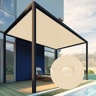 Patio Paradise 7' x 29' Waterproof Sun Shade Sail Rectangle Shade Cloth with Grommets, 260 GSM Patio Canopy Awning 95% UV Block for Backyard Deck Pergola Replacement Cover, Beige, Customized