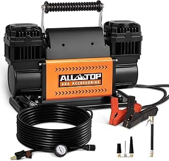 ALL-TOP Air Compressor Kit, Dual Cylinder 12V Portable Inflator 12.35 ft³/Min, Offroad Air Compressor Pump for Truck Tires, Heavy Duty Max 150 PSI for 4x4 Vehicle & RV