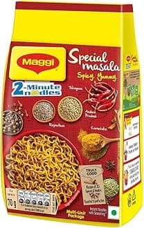 MAGGI 2-Minute Vegetarian Special Masala, Instant Noodles, Pack of 12, 840g