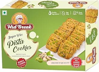 Midbreak No Added Sugar Pista Delight Biscuits - 300gm (Pack Of 2) | Cookies Infused With Rich Pistachios | Low GI, Gut-Friendly And High in Fiber - Your Healthier Snacking Choice! - Pack Of 1