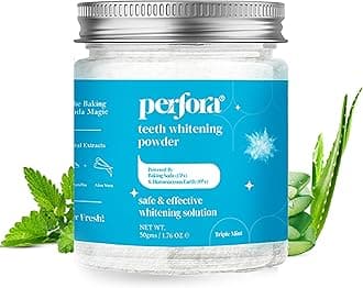 Perfora Teeth Whitening Powder - 50g | Enamel Safe Oral Care For Effective Teeth Whitener Solution | Stain Removal & Triple Mint Formula For Long Lasting Freshness | Formulated With Baking Soda