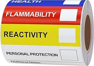 SDS OSHA Personal Protection Labels for Chemical Safety Data 4×6 Inch MSDS Stickers with GHS Pictograms - HMIS & Hazard Compliant- 100 Stickers Per Roll