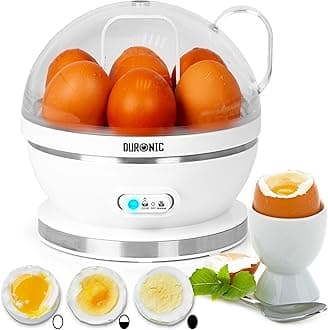 Duronic Electric Egg Boiler EB27 WE Steamer for Eggs 400W Automatic Egg Boiler Electronic Omelette Maker Poacher for 7 Soft, Medium & Hard Boiled Eggs