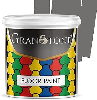 Floor Paint 1 Litre Space Grey Colour Polyurethane and Acrylic Polymer Based Concrete Sealer Anti Slip Thick and Durable for Cement Floor and Tiles Made in India